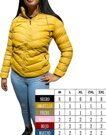Parkas Engomada Interior Térmica Dama  x 20 Unds. Tallas: M a la 3XL
