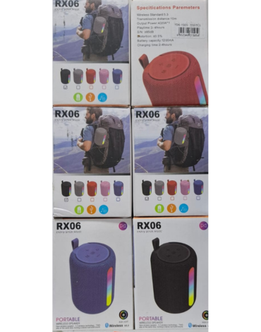 Parlante Portátil RX06 con USB Colores Surtidos x 4 Unds.