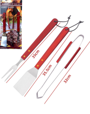 4 Set Parrillero Acero Inoxidable (1 Set Trae 3 PCS)