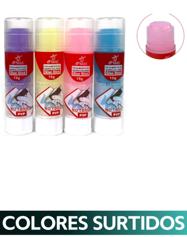 Pegamento en Barra  de Color x 12 Unds. Medida: 15 Grs.