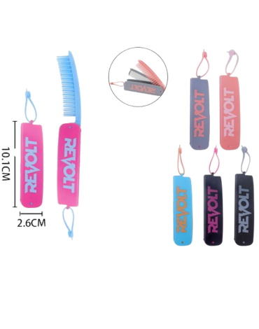 Peine Pegable Colores Surtidos x 12 Unds. Medida: 10.1 x 2.6 cm aprox.