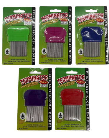 Peine para Piojos Liendres Acero Inoxidable Todo Tipo De Cabello  x 24 Unds.