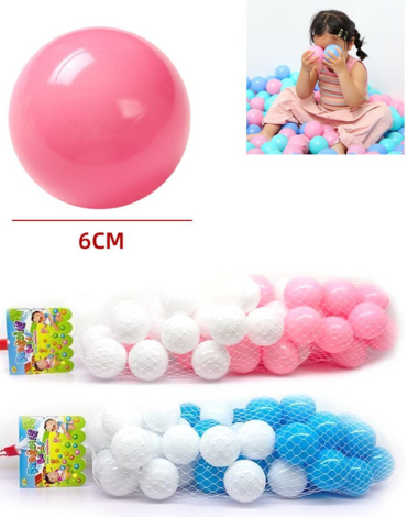 2 Set Pelota de Plástico Colores Surtidos (1 Set Trae: 50 PCS) Medida: 6 cm aprox.