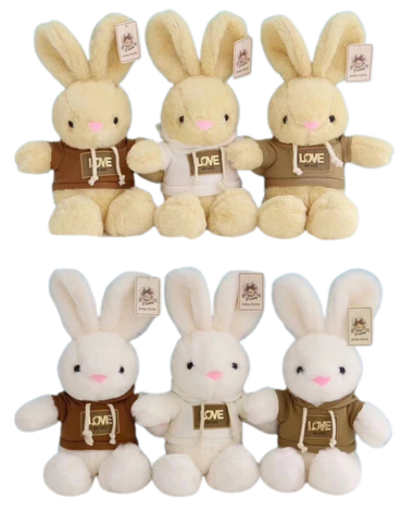 Peluche Conejo x 4 Unds. Medida: 30 cm aprox.