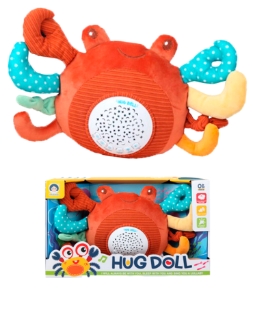 Peluche Cangrejo con Luz y Sonido x 3 Unds.Medida: 38 x 7 x 22 cm aprox.