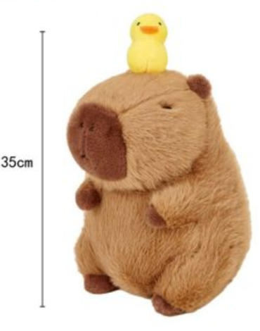 Peluche Capibara con Patito x 6 Unds.Medida:35 cm aprox.