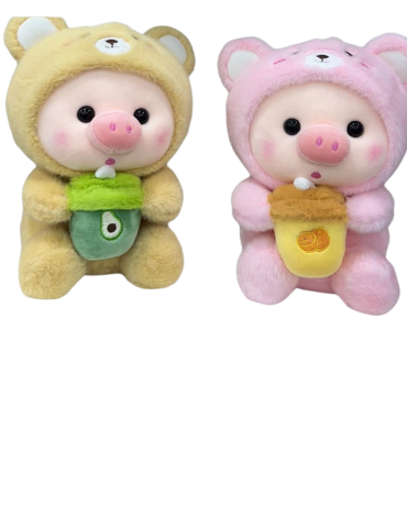Peluche Cerdito Colores Surtidos x 4 Unds. Medida: 28 cm aprox.