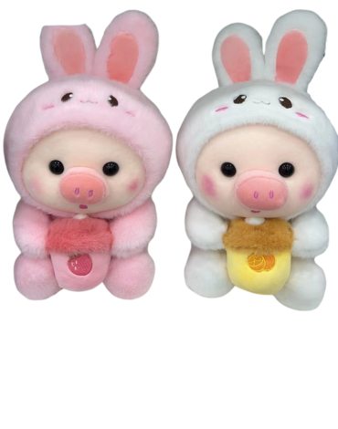 Peluche Cerdito Colores Surtidos x 4 Unds. Medida: 28 cm aprox.