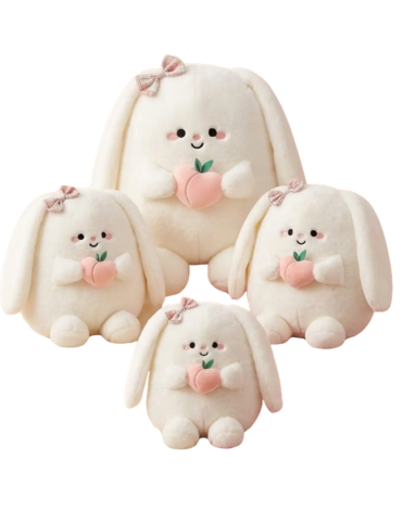 Peluche Conejo con Frutilla x 4 Unds. Medida: 20 cm aprox.