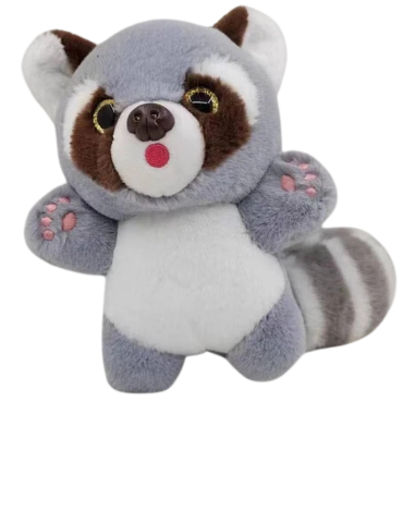 Llaveros Peluche Mapache x 12 Unds.Medida: 11 cm aprox.