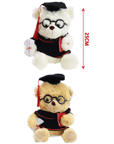 Peluche Osito Graduación x 4 Unds. Medida: 25 cm aprox.