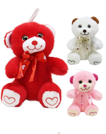 Peluche Oso Colores Surtidos x 4 Unds. Medida:14 x 20 cm aprox.