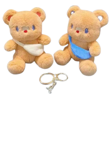 Llaveros Peluche Oso con Banano x 12 Unds.Medida: 11 cm aprox.