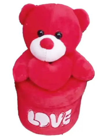 Peluche Oso con Caja San Valentín Colores Surtidos x 4 Unds. Medida: 15 x 20 cm aprox.