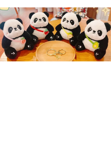 Llaveros Peluche Panda x 12 Unds.Medida: 11 cm aprox.