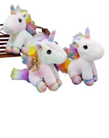 Llaveros Peluche Unicornio x 12 Unds.Medida: 11 cm aprox.