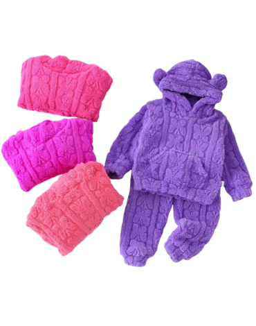 Pijama Peludito de Niñas Colores Surtidos x 12 Unds.Talla:  1 - 2 - 3 - 4 años.