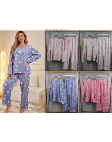 Pijama de Mujer Plush Colores Surtidos x 12 Unds. Talla: M/L - XL / XXL