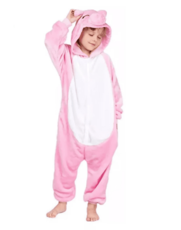 Pijama Enterito Plush Cerdito x 4  Unds. Talla: 120 - 130 - 140 .