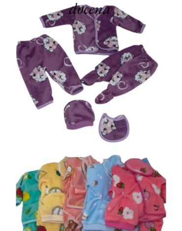 Pijama Plush Niño/Niña 5 PCS x 12 Unds. Tallas:0 a la 3