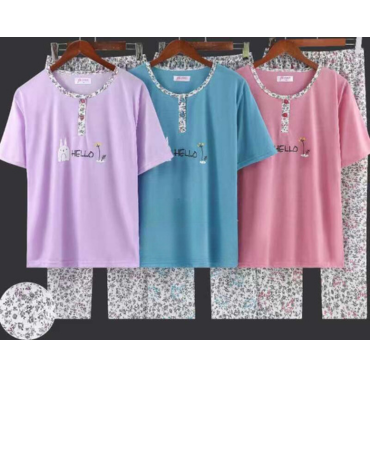 Pijama de Algodón Mujer Colores Surtidos x 12 Unds. Talla: M -  L  - XL  - XXL