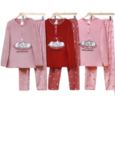 Pijama de Mujer Plush Colores Surtidos x 12 Unds. Talla: M - L - XL - XXL