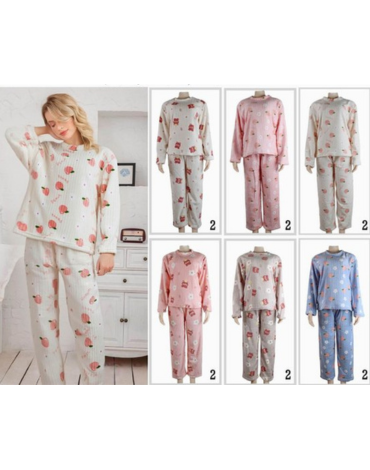 Pijama de Mujer Plush Colores Surtidos x 12 Unds. Talla: M/L - XL / XXL