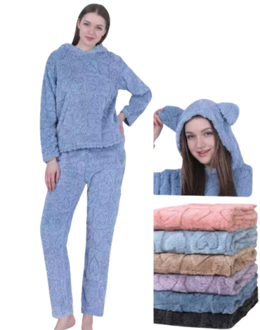 Pijama de Mujer Invierno Colores Surtidos  x 12 Unds.Talla:  M/L  -  XL/2XL