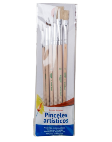 3 Set de Pinceles Artisricos. (Un Set Trae: 6 PCS)