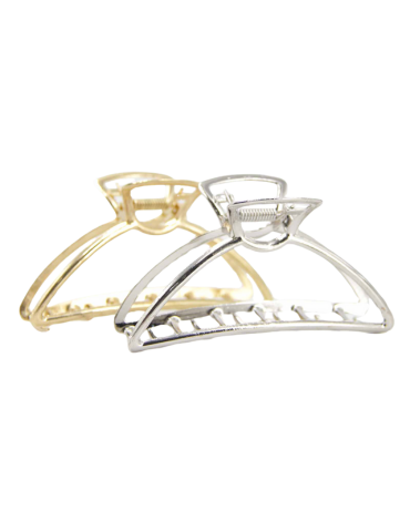 Hair Clip Metalizado Media Luna x 24 Unidades.
