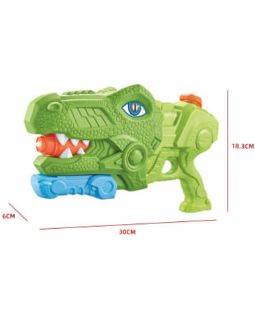Pistola de Agua Dinosaurio Dos Colores x 4 Unds.Medida: 30 x 18.3 x 6 cm aprox.
