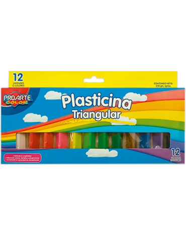 12 Sets de Plasticina Triangular de 12 colores PROARTE.