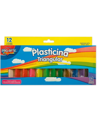 6 Cajas Plastilina Triangular Pro Arte (1 caja Trae : 12 PCS)