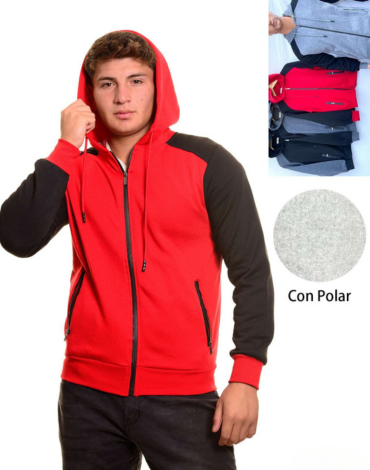 Polerón de Hombre Interior Polar con Gorro  x 25 Unds Tallas: M  - L  - XL -  2XL - 3XL