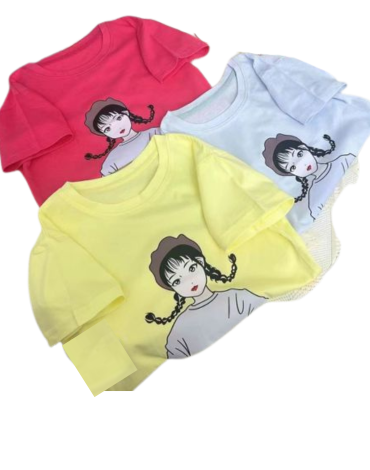 Polera Niña Colores Surtidos. x 15  Unds. Talla: 2 a 8 años.