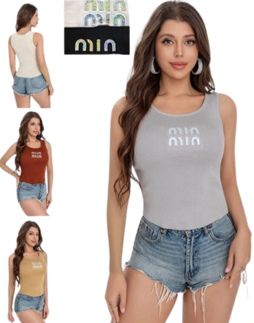 Polera Musculosa de Mujer Colores Surtidos x 12  Unds Talla: Estándar