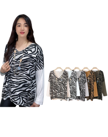 Polera Dama con Collar x 12 Unds.Talla: S / M - L/ XL