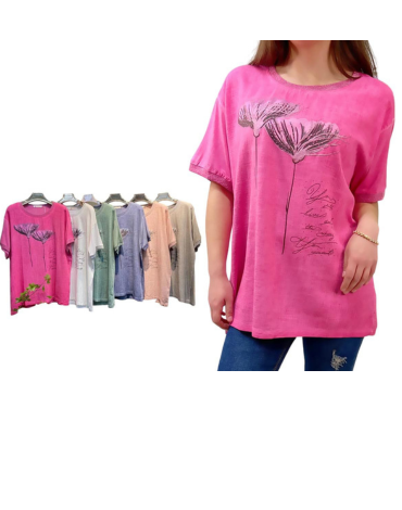 Polera Lino de Dama Colores Surtidos x 12 Unds Talla: S / M - M / L
