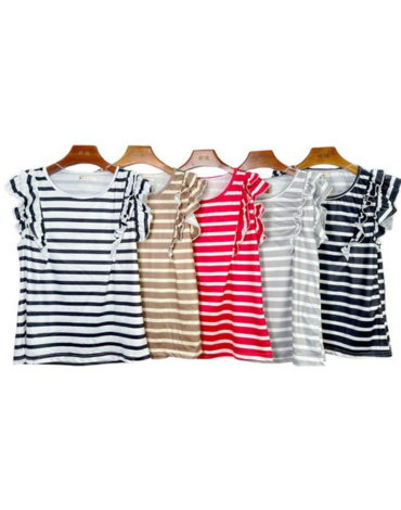 Polera de Dama Manga de Mariposa Colores Surtidos x 12 Unds Talla: S / M - L / XL
