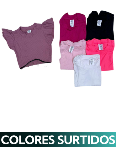Polera Peto de Niña x 12 Unds. Talla: 6 a la 14