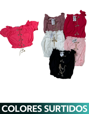 Polera Peto de Niña x 12 Unds. Talla: 6 a la 14