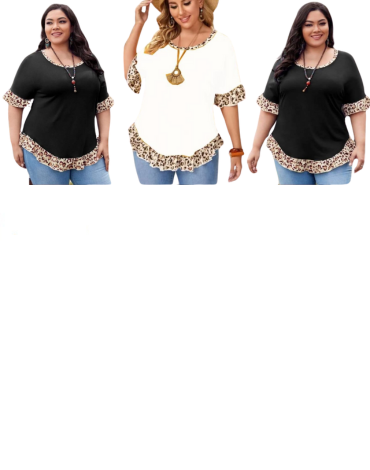 Polera de Dama Solo Color Negro x 4 Unds Talla: Estándar