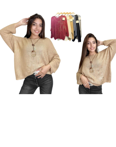 Polera con Brillo de Dama x 12 Unds.Talla: Estándar