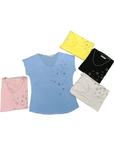 Polera con Diseño de Dama Colores Surtidos x 12 Unds.Talla: S /M - L / XL