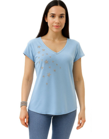 Polera con Diseño de Dama Colores Surtidos x 12 Unds.Talla: S /M - L / XL