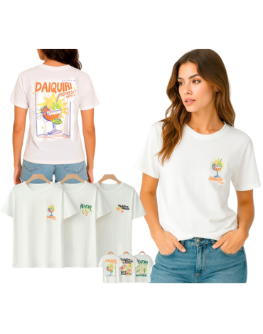 Polera con Diseño Colores Surtidos x 12 Unds Talla: S /M - L /XL