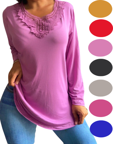 Polera de Mujer Algodón Colores Surtidos x 12 Unds.Talla: Estándar (XL / XXL)