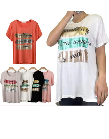 Polera de Dama con Diseño Colores Surtidos x 12 Unds Talla: S / M - L / XL