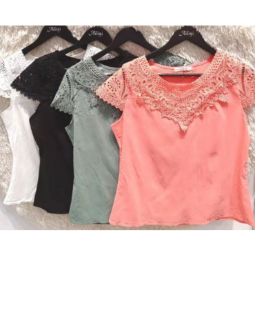 Polera de Dama con Encaje x 12 Unds Talla: L - XL - XXL