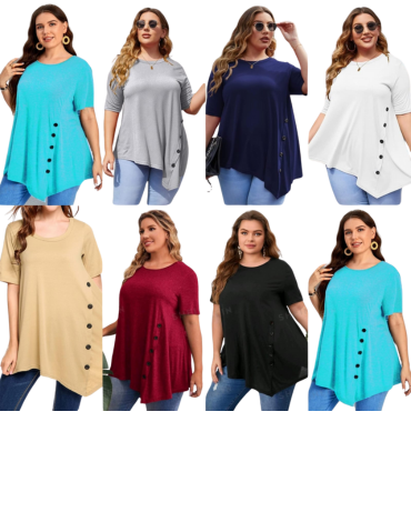 Polera de Dama Colores Surtidos x 4 Unds Talla: Estándar
